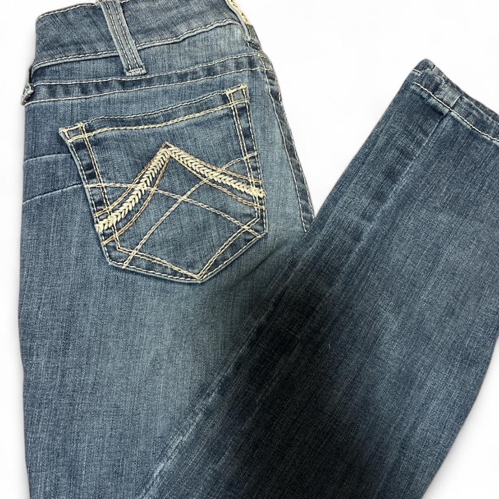 Ariat Blue Straight Leg Jeans with Subtle Fading
